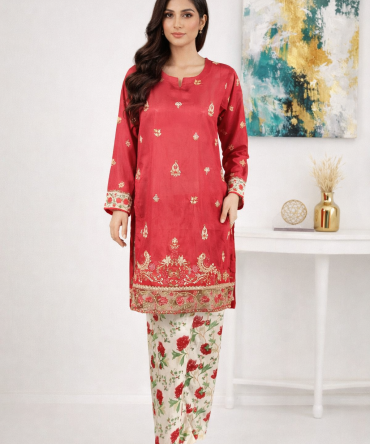 Embroidered + Printed Lawn (2 Pcs) | Ready To Wear